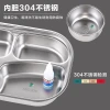 Wholesale 304 stainless steel lunch boxes with water filling and heat preservation, office worker lunch boxes, student cafeteria compartments and anti-scald lunch plates details Picture